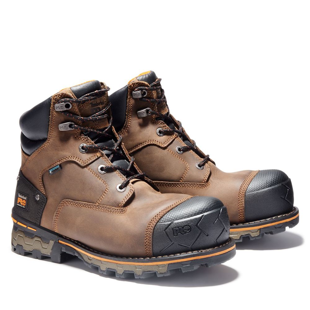 Timberland Mens Work Boots PRO® Boondock 6\" Comp Toe - Brown/Black - India AJ5012836